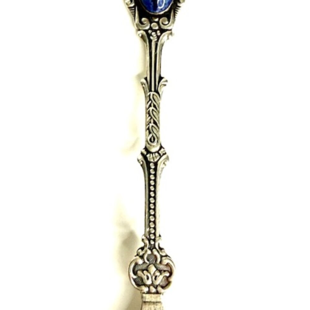 Vintage Collectible Holland Silverplate Spoon with Blue Delft Porcelain Inset - Picture 6 of 10